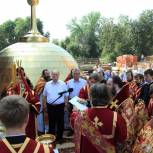 В Пензе установили первый купол Спасского кафедрального собора