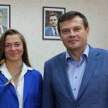 Глава Егорьевска  поздравил Валерию Коблову с олимпийской медалью