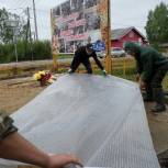 В Вомыне установили постамент под будущий обелиск погибшим фронтовикам