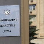 Депутаты Воронежской областной Думы получили поздравления с Днем российского парламентаризма