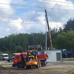 В Советском районе идет установка опор уличного освещения
