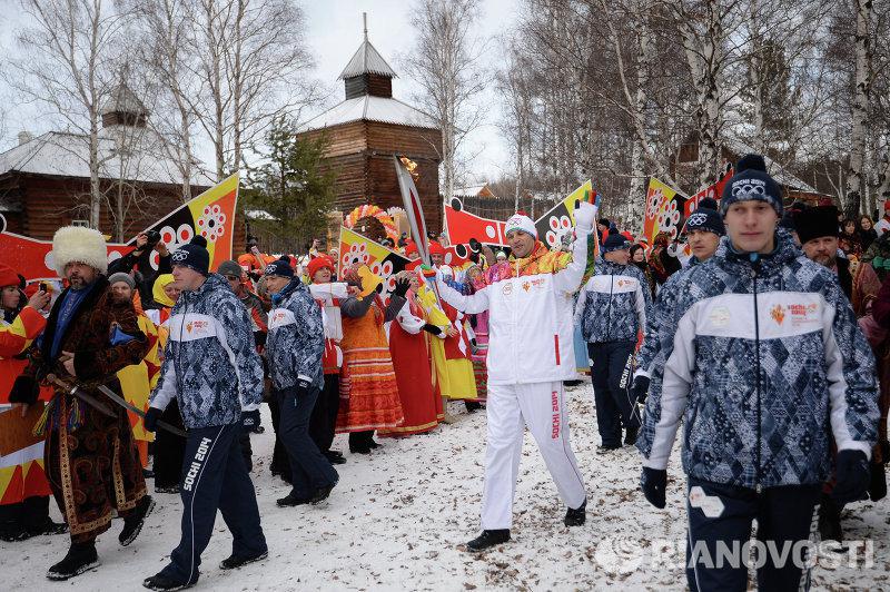 Огонь XXII зимних Олимпийских игр 2014 года в Приангарье