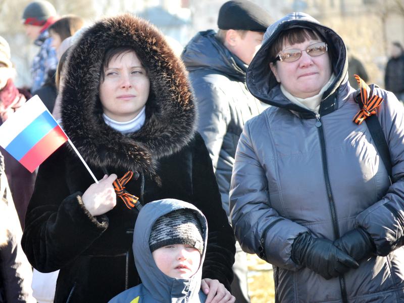 Митинг "Своих не бросаем!" в Пскове 18 марта 2014
