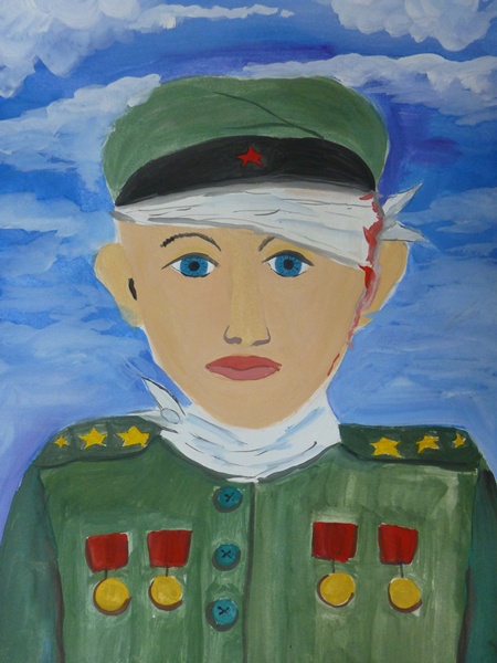 "Портрет солдата", Елизавета Александрова (11 лет)