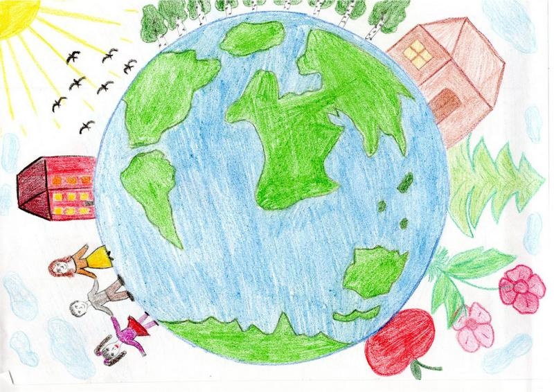 Рисунки на день земли для детей