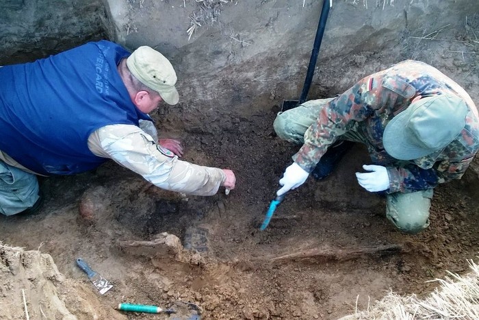 Захоронение останков солдат, погибших в годы Великой Отечественной войны